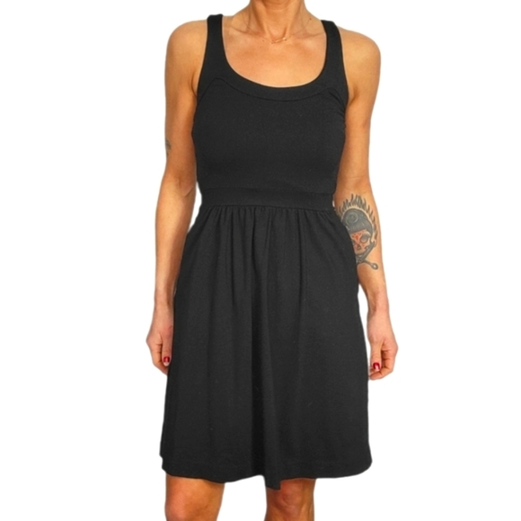 Cynthia Rowley Mini Tank Dress Size X Small Black Pockets Stretch - Picture 4 of 5